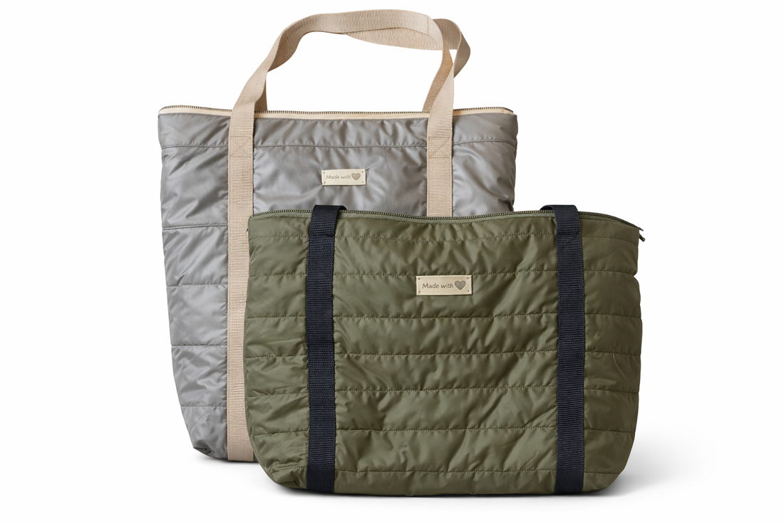 Női steppelt shopper válltáska bronz barna