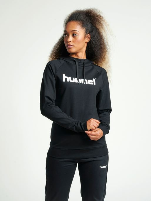 Hummel GO Cotton Logo Hoodie női kapucnis pulóver – Fekete